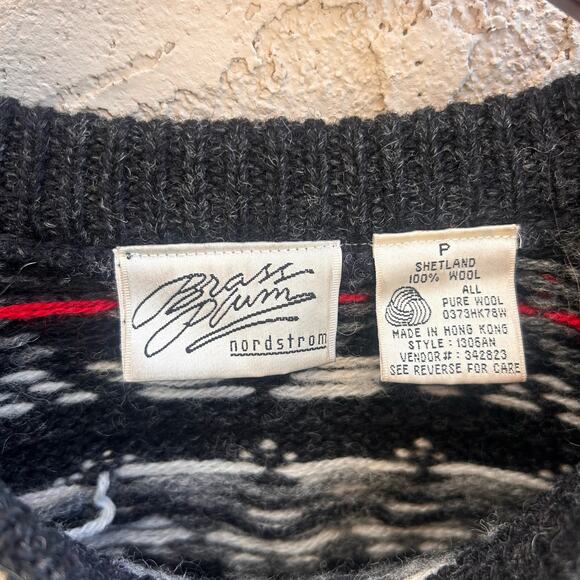 Vintage Shetland Wool Geometric Grandpa Sweater Size P(S/M) - Picture 3 of 4